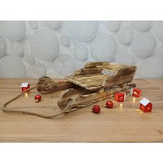 Декоративные деревянные санки с ручкой, 50*25*14.5см. Обжиг Нет бренда