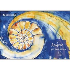 Альбом для рисования А4 40 листов, скоба, обложка картон, BRAUBERG, 202х285 мм, "Бесконечность" (1 вид), 105087 Chester