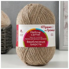 Пряжа "Верблюжья шерсть" 50% вербл. шерсть,50% овечья шерсть 200м/100гр (43 Суровый лён), 1шт Троицкая камвольная фабрика