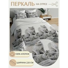 Ткань для шитья постельного белья / Рукоделия / Перкаль 220 Британцы / 100% хлопок / На отрез от 1 метра Нет бренда