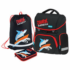 Ранец Forst F-Set "Shark club" 35*29*16 см, 1 отделение, 3 кармана, анатомическая спинка, пенал, мешок для обуви
