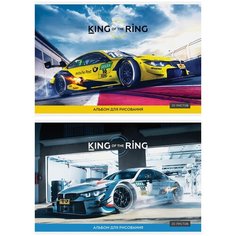 Альбом для рисования 20л, А4, на скрепке ArtSpace "Авто. King of the ring", 8 шт
