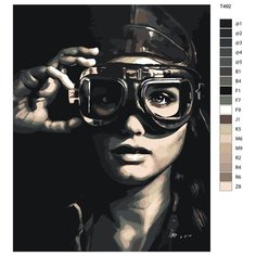 Картина по номерам T492 "Летчица" 80x100 Brushes Paints