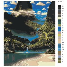Картина по номерам W-224 "Пейзаж водопада" 80x100 Brushes Paints