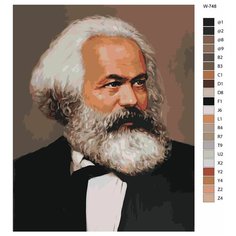 Картина по номерам W-748 "Карл Маркс" 70x90 Brushes Paints