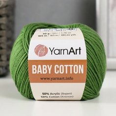 Пряжа "Baby cotton" 50% акрил 50% хлопок 165м/50гр (441 аспарагус) Yarn Art