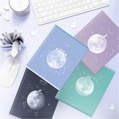 Тетрадь 48л, клетка MESHU "Moon light", матовая ламинация, тиснение фольгой, микро sandy-touch лак - 10 шт.