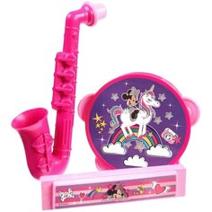 Набор детских музыкальных инструментов 3 предмета, Минни Маус, цвет розовый Disney