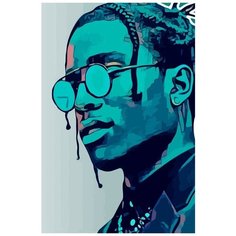 Картина по номерам на холсте Музыка ASAP ROCKY (ASAP MOB) - 8337 В 60x40