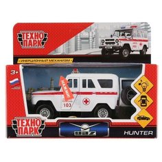 Машинка Технопарк UAZ HUNTER Скорая 12 см HUNTER-AMB-SL