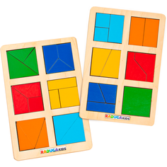 Головоломки для детей Радуга Кидс Квадраты Никитина 1 уровень развивающие игрушки монтессори Raduga Kids