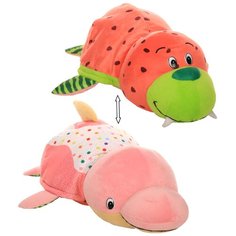 Мягкая игрушка 1 TOY Вывернушка Ням-Ням Морж-Дельфин с ароматом, 40 см, разноцветный