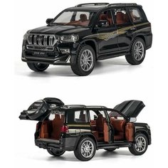 Машинка металлическая инерционная Тойота Лэнд Крузер Прадо Toyota Land Cruiser Prado 21 см (1:24) с открывающимися дверьми, капотом и багажником Lema Goods