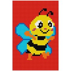 Алмазная мозаика Рыжий кот (классическая) "Пчелка" 10*15 см (8 цветов) (AC1018)