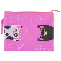 Папка на молнии BrunoVisconti, А4 (34 х 26 см), "кошки - потягушки", Арт. 14-004/17