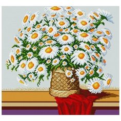 Алмазная мозаика Букет ромашек 46x43 см.