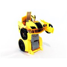 Робот трансформер мини на пульте управления (звук, свет, 1:24) желтый Happy Cow