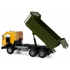 Машинка инерционная Play Smart 1:16 «КАМАЗ: Самосвал» 9099-B Автопарк, свет и звук / Желто-зеленая