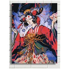 Картина по номерам Гейша Япония Красочная девушка - 6609 В 30x40