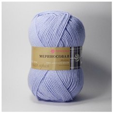 Пряжа Пехорка Мериносовая, 50 % мериносовая шерсть, 50 % акрил, 100 г, 200 м, 5 шт., 177 голубое небо