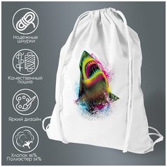 Сумка для обуви CoolPodarok Графика. Цветная акула