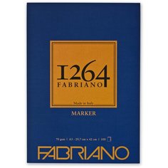 Бумага для графики Fabriano Альбом для маркеров MARKER 1264 Fabriano, А4 70г/м2 ультра-белая, 100л. (склейка по короткой стороне)