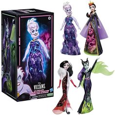 Кукла Коллекционные куклы Disney Круэлла, Злая королева, Урсула, Малефисента Hasbro