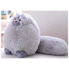 Мягкая игрушка кошка подушка серая 30 СМ Китай