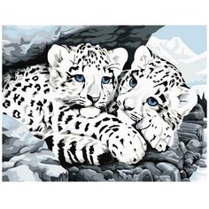 Алмазная мозаика «Ягуарята», LE051 / 30х40 см / Полная выкладка / Холст на подрамнике / Картина стразами Цветной