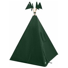Палатка VamVigvam Вигвам большой с окном, карманом и флажками, зелeный