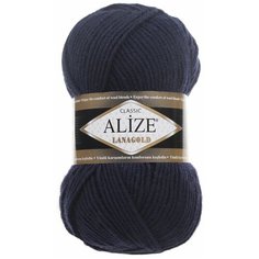 Пряжа Alize Lanagold (Ланаголд) 58 темно-синий 49% шерсть, 51% акрил 100г 240м 5шт