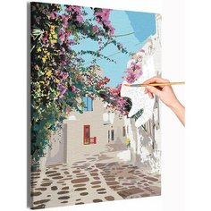 Солнечный дворик / Греция Раскраска картина по номерам на холсте 40х60