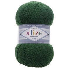 Пряжа Alize Lanagold 800, 49 % шерсть, 51 % акрил, 100 г, 800 м, 1 шт., 118 зеленая трава