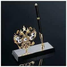 Ручка на подставке «Герб России», 16×6×20 см, с кристаллами Сваровски Swarovski