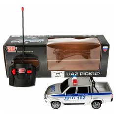 Машина радиоуправляемая Технопарк UAZ PICKUP "Полиция" 20 см, свет, серая (PICKUP-20L-POL-GY)