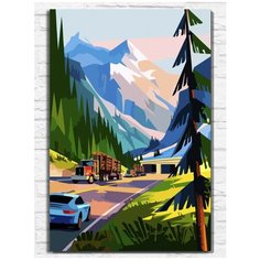 Картина по номерам на холсте Пейзаж (лес, трасса) - 9074 В 60x40