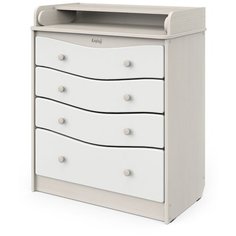 Пеленальный комод Атон Мебель Сириус Kristoff 80/4, 4 ящика, бодега светлая/белый