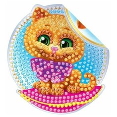 Алмазная мозаика наклейка для детей «Котик», 10 х 10 см. Набор для творчества Школа талантов