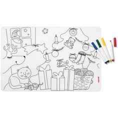 Набор из коврика-раскраски и 4 маркеров Guzzini Bimbi Рождество Архив