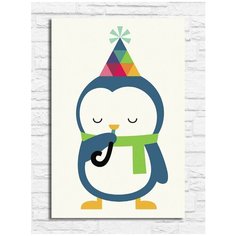 Картина по номерам на холсте Милый пингвинёнок (для начинающих, для детей) - 9131 В 20x30