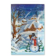 Набор для вышивания "Открытка. Зимний вечер", 7,5x13,5 см, PANNA