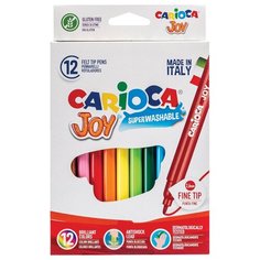 Фломастеры Carioca "Joy" 12цв, смываемые, картон