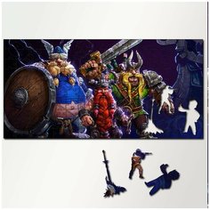 Пазл из дерева с фигурками, 230 деталей, 46х23 см игры The Lost Vikings - 5412 Puzzle Wood