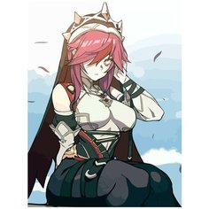 Картина по номерам на холсте Игра Gensgin Impact (Паймон, Венти, Делюк, Джинн, Синьора) - 8030 В 30x40