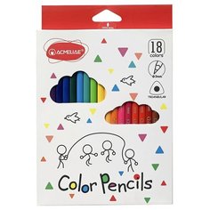 Цветные карандаши трехгранные для рисования ACMELIAE Color Pencils, 18 цветов