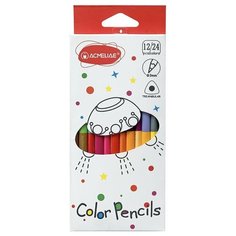 Цветные карандаши двухцветные трехгранные для рисования ACMELIAE Color Pencils, 24 цвета
