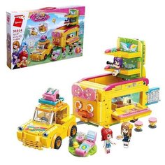 Конструктор Девчонки Машина с прицепом для отдыха, 3 минифигуры и 656 деталей Qman