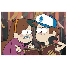 Картина по номерам на холсте с подрамником ЖПН "Gravity Falls Гравити Фолз: Мейбл и Диппер 2" Раскраска 40x60 см, Мультфильмы Аниме