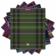Тетрадь 96 листов в клетку ErichKrause "Scottish Cage", обложка мелованный картон, блок офсет, белизна 100%, 5 видов микс , 5 шт.