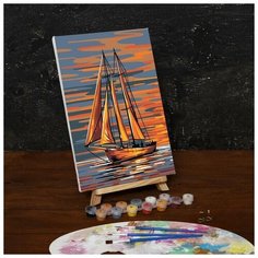 Картина по номерам на холсте с подрамником "Яхта в открытом море", 30х20 см Школа талантов